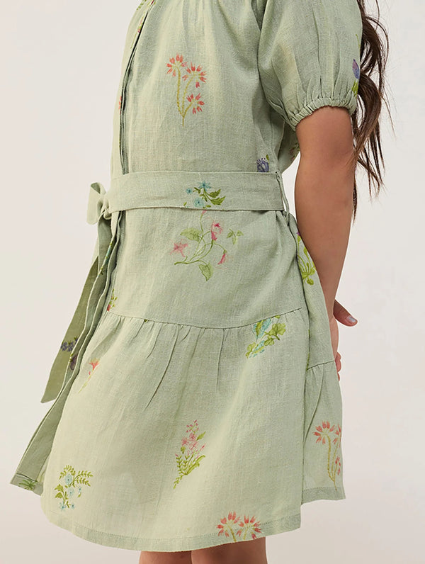 Sia Floral Dress - Mint
