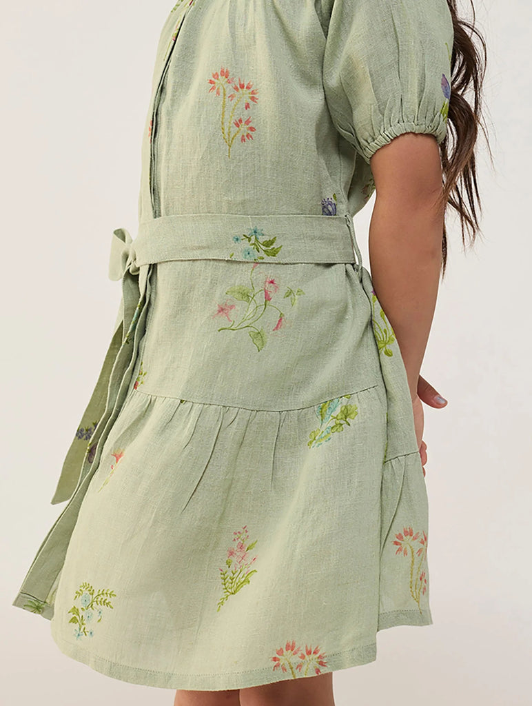 Sia Floral Dress - Mint