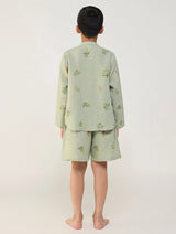 Akio Floral Linen Shirt - Mint