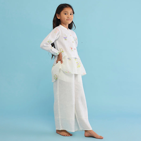 Leina A- Line Linen Co-ord Set - White