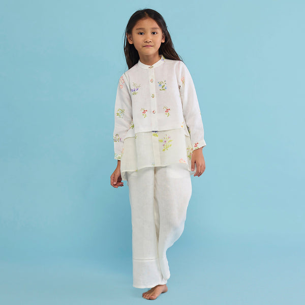 Leina A- Line Linen Co-ord Set - White