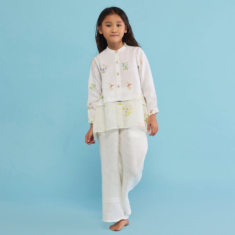 Leina A- Line Linen Co-ord Set - White