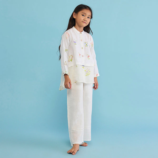 Leina A- Line Linen Co-ord Set - White