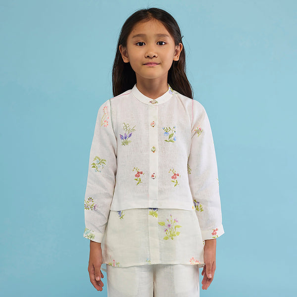 Leina A- Line Linen Co-ord Set - White