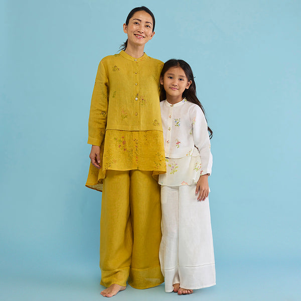 Leina A- Line Linen Co-ord Set - White