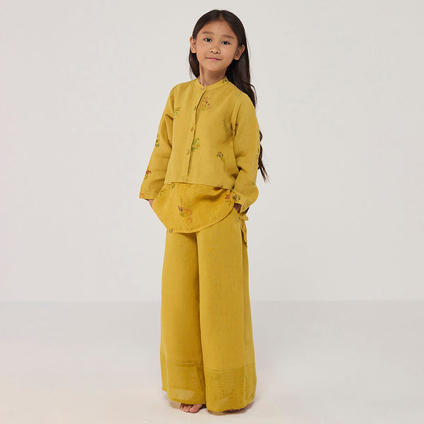 Leina A- Line Linen Co-ord Set - Ochre