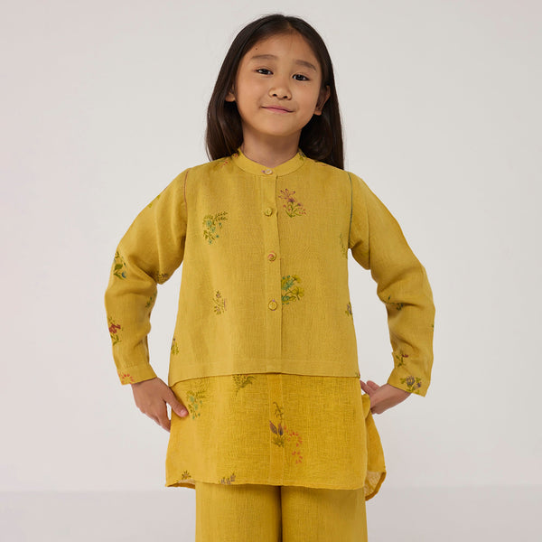 Leina A- Line Linen Co-ord Set - Ochre