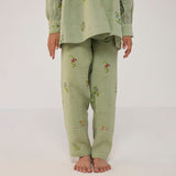 Akavi Pleated Floral Linen Co-ord Set - Mint