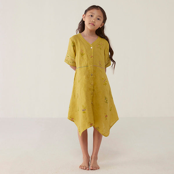 Inoya Linen dress - Ocher
