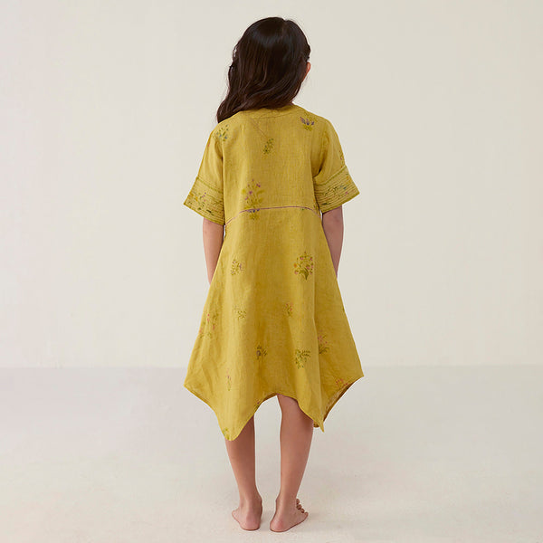 Inoya Linen dress - Ochre