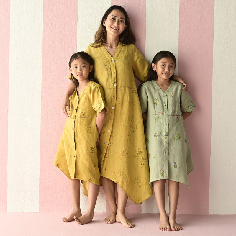 Inoya Linen dress - Ochre 6-7 years Inoya Linen dress - Ochre 6-7 years