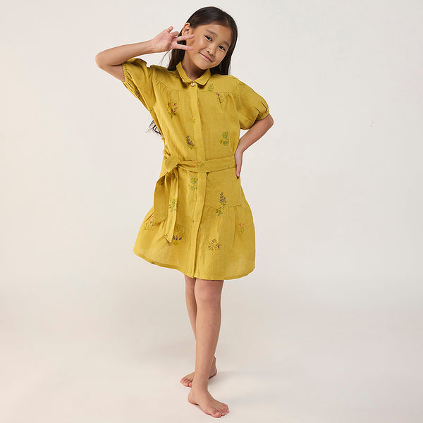 Sia Floral Dress - Ocher