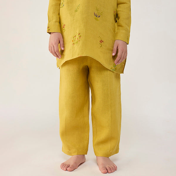 Jay Forever Linen Kurta Set - Ochre