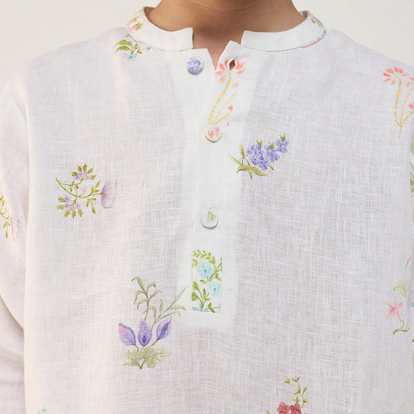 Jay Forever Linen Kurta - White