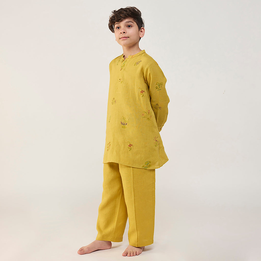 Jay Forever Linen Kurta - Ochre