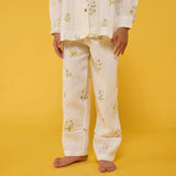 Nama Floral Linen Pant - White