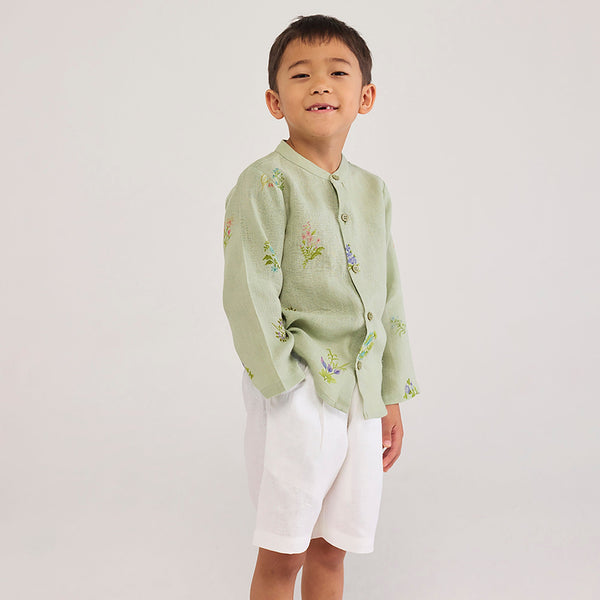 Kei Timeless Linen Shorts - White