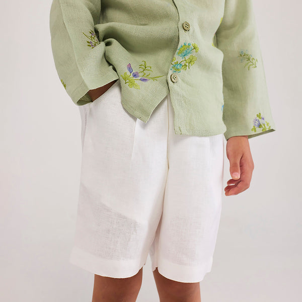 Kei Timeless Linen Shorts - White