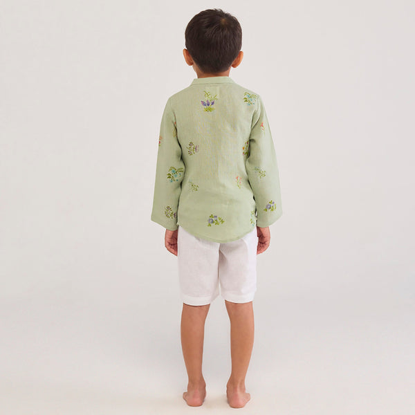 Kei Timeless Linen Shorts - White