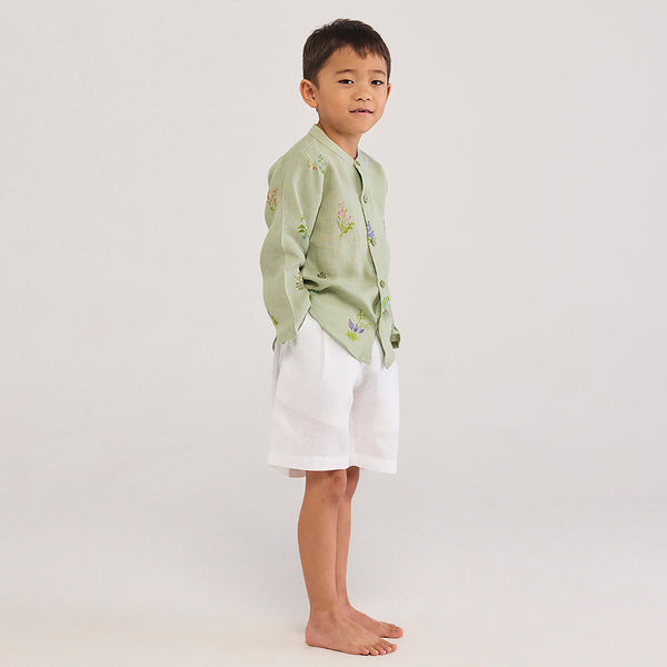 Kei Timeless Linen Shorts - White