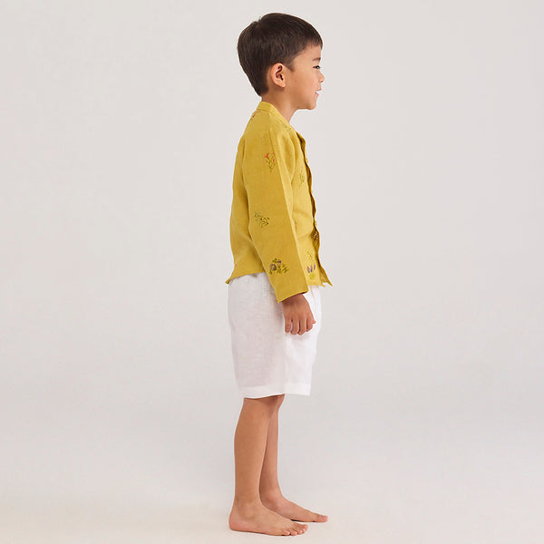 Kei Timeless Linen Shorts - White