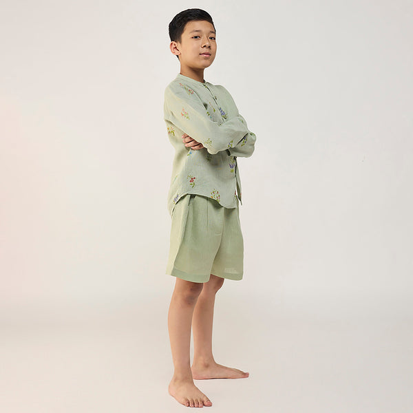 Kei Timeless Linen Shorts - Mint