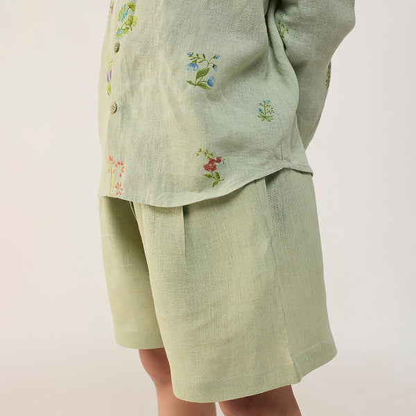 Kei Timeless Linen Shorts - Mint