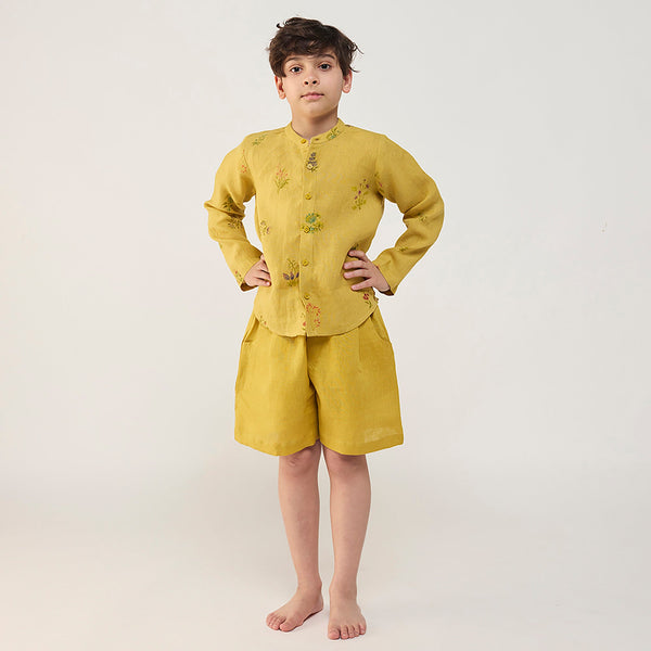 Kei Timeless Linen Shorts - Ochre
