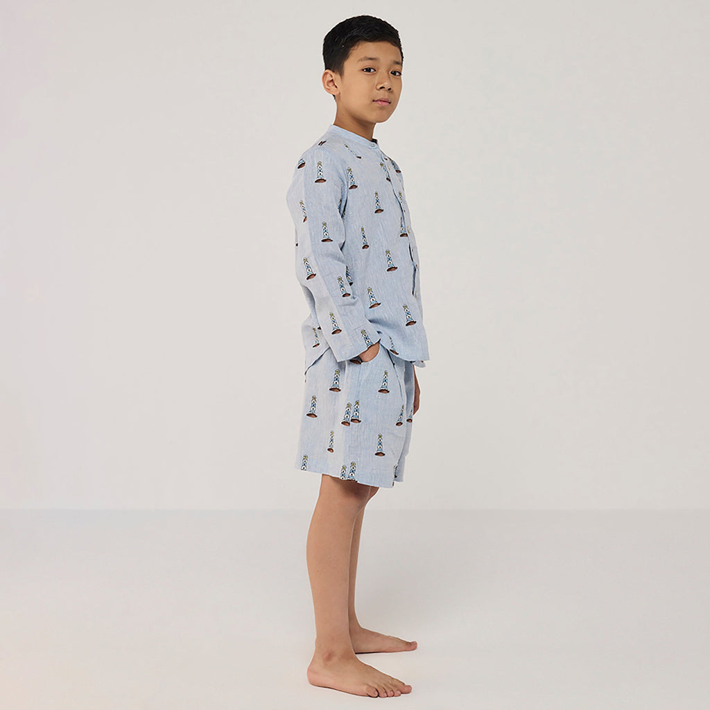 Ben Linen Shirt - Sky (Lighthouse)