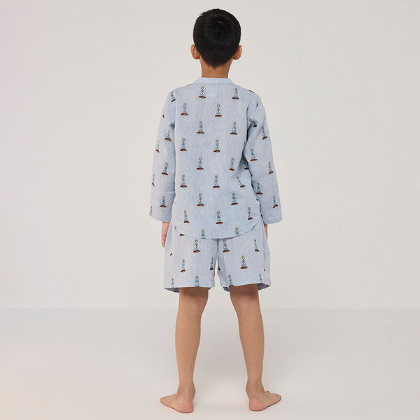 Ben Linen Shirt - Sky (Lighthouse)