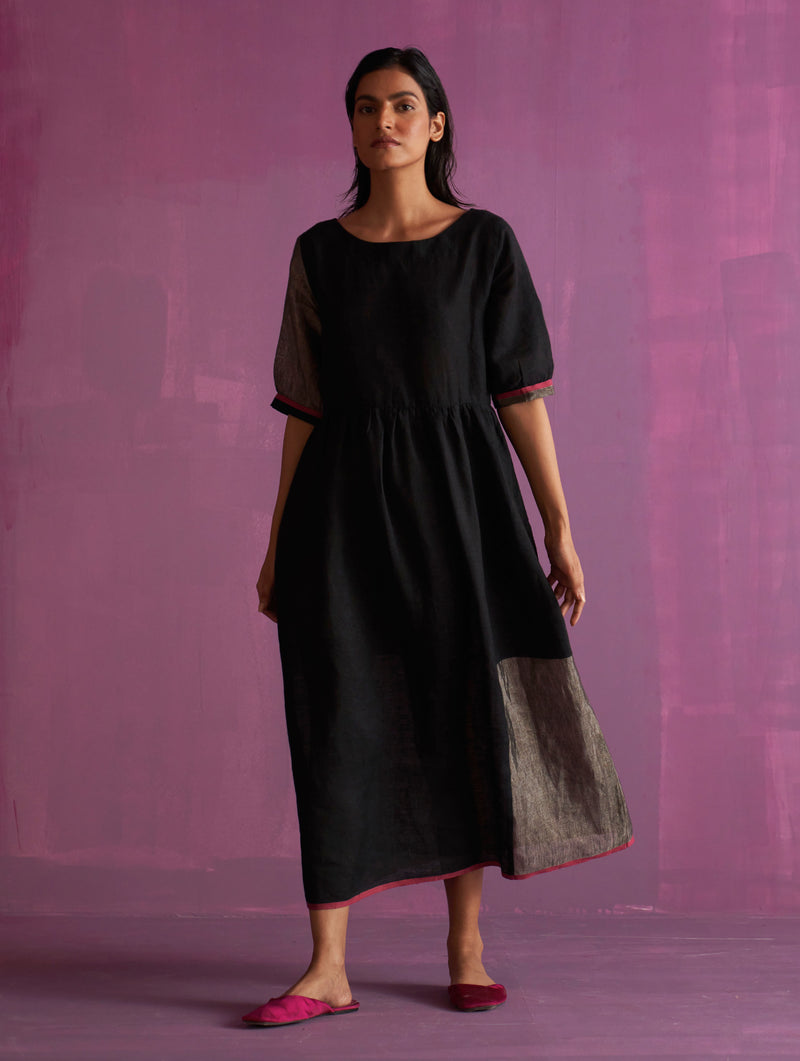 Kiri Linen Dress with Jacket - Black