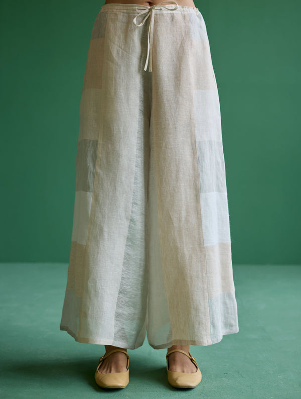 Nia Metallic Linen Culottes - Ivory