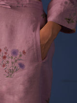 Nori Botanical Linen Pant - Lavender