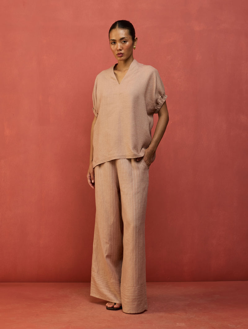 Hoshi Linen Co-ord Set - Dusty Rose