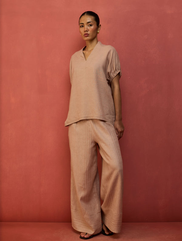 Hoshi Linen Co-ord Set - Dusty Rose