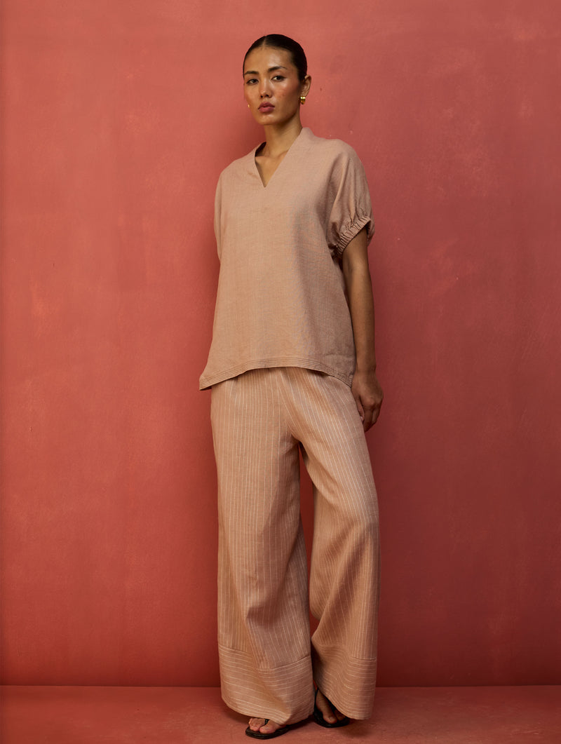 Hoshi Linen Co-ord Set - Dusty Rose