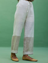 Makayla Gotapatti Linen Pant - Ivory