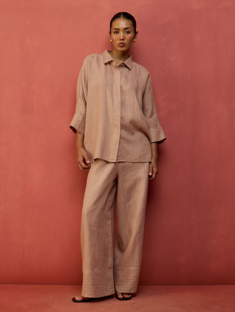 Yoko Forever Linen Shirt - Dusty Rose