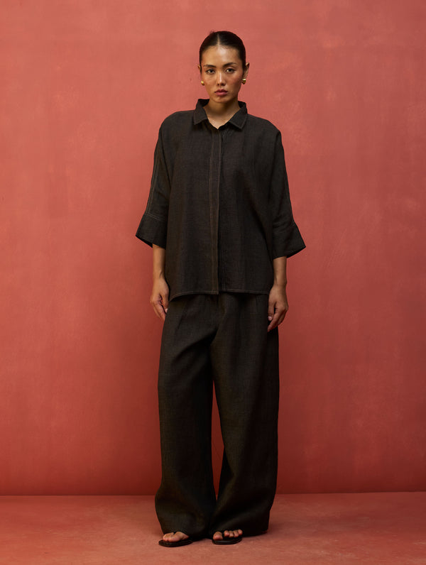 Yoko Forever Linen Co-ord Set - Charcoal