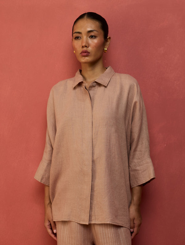 Yoko Forever Linen Co-ord Set - Dusty Rose