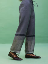 Makayla Gotapatti Linen Pant - Grey