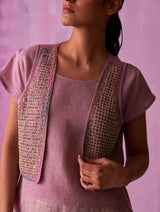 Kasa Hand-Embroidered Jacket - Lavender
