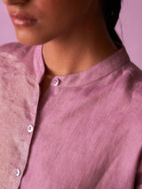 Clara Metallic Shirt Kurta - Lavender