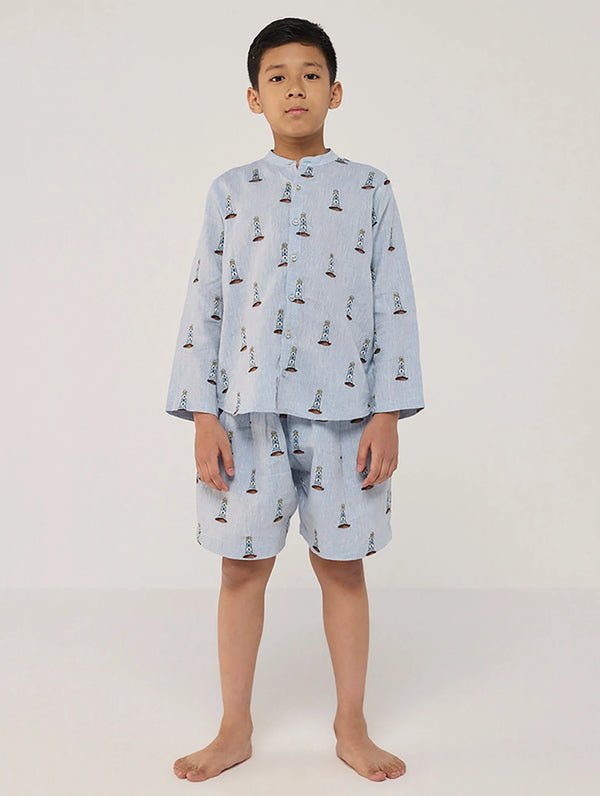 Rolf Linen Shorts - Sky (Lighthouse)