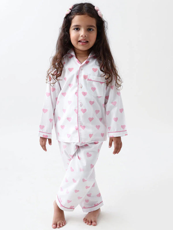 Hearts Pajama Set For Kids