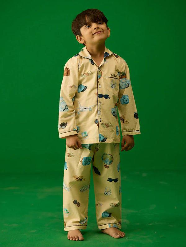 Travel Pima Pajama Set For Kids