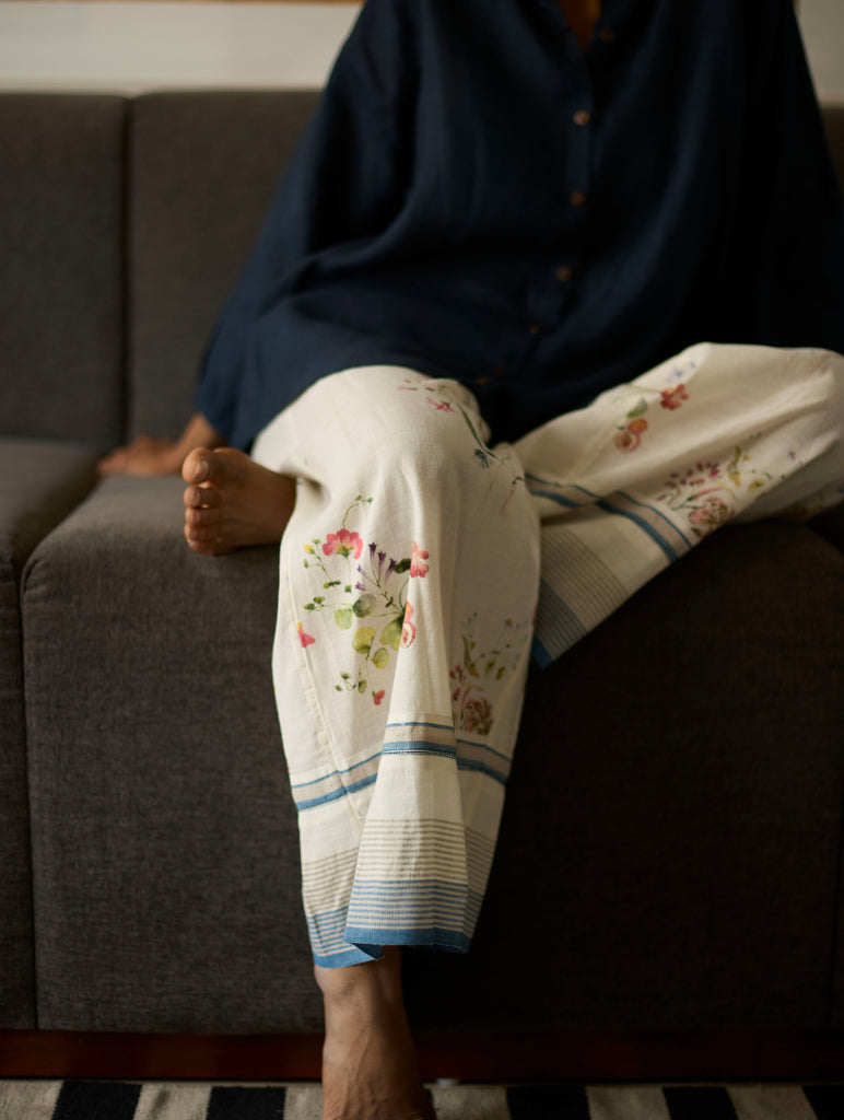 Rema Floral Pant - Ivory