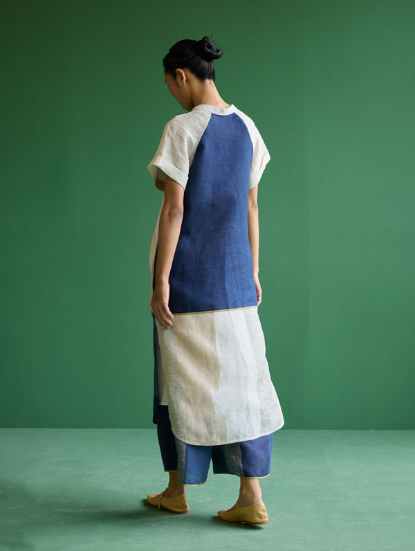 Nila Color-Blocked Co-ord Set - Ivory