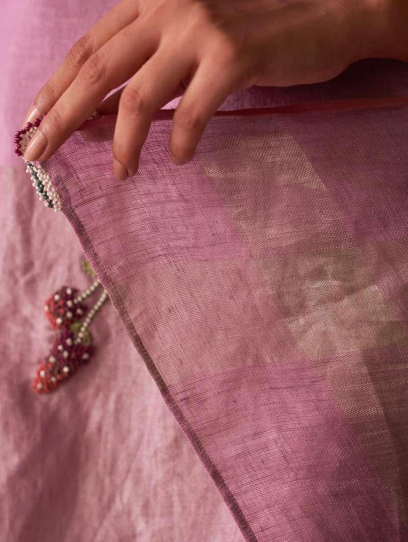 Cyra Hand-Embroidered Kurta Set - Lavender