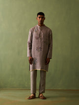 Hachi Botanical Linen Kurta - Ash